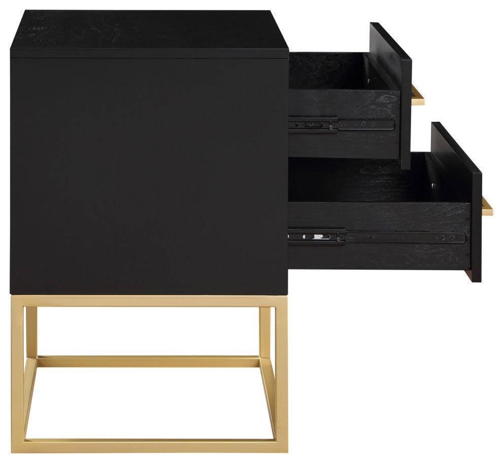 Maxine Night Stand, Rich Black Finish