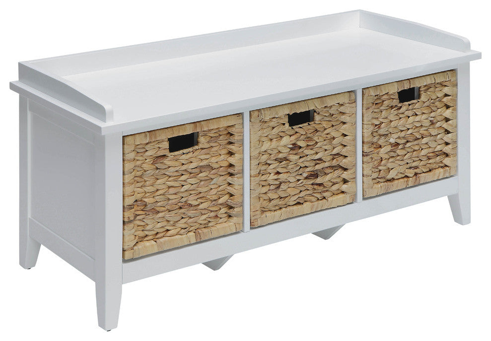 Flavius Storage Bench, White
