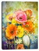 White Gerbera Red Rose and Tulips, Floral Canvas Art Print, 28"x60"