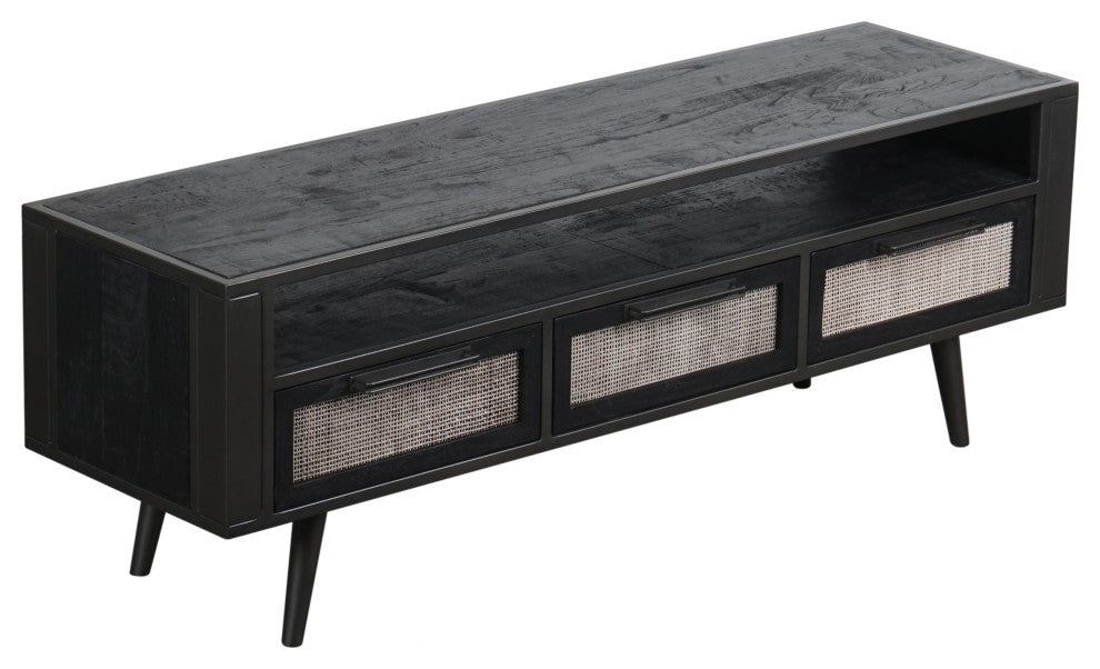 Nordic Mindi Rattan TV Dresser 3 Drawers, 63"