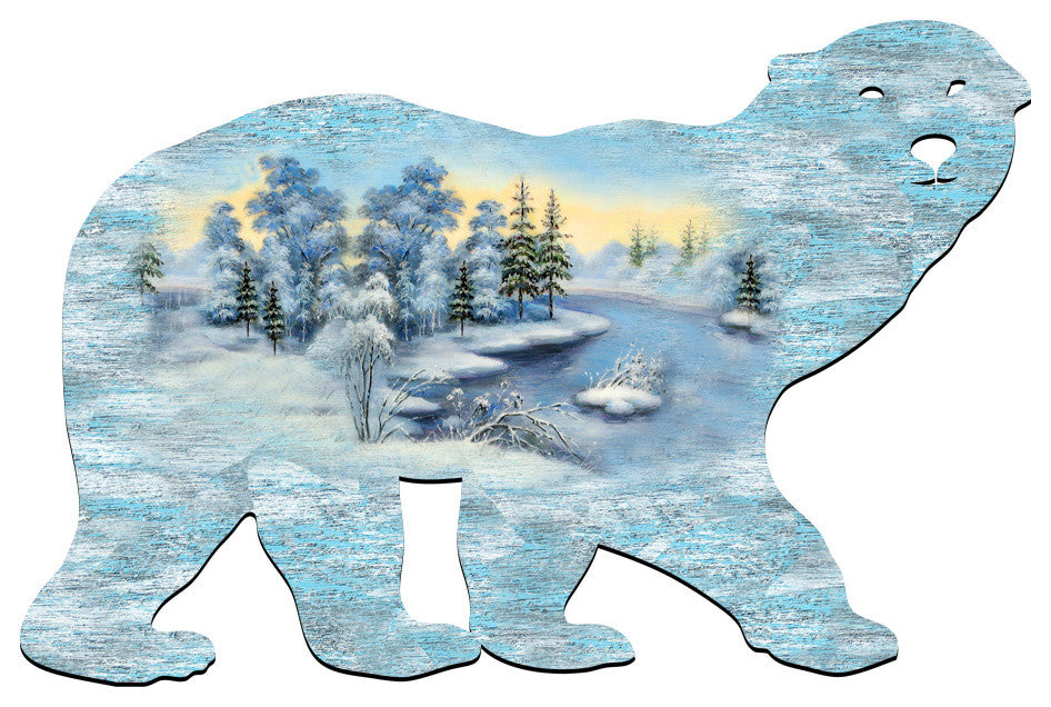 Polar Bear Scenic Ornament, Set of 3