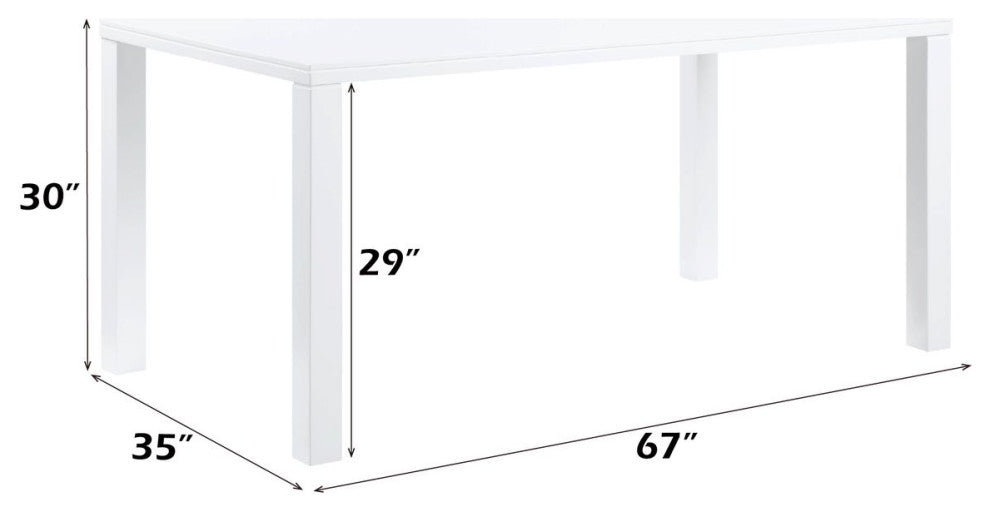 ACME Pagan Dining Table, White High Gloss Finish