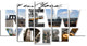 New York City Graphic Montage, Cityscape Canvas Art Print, 60"x32", 5 Panels