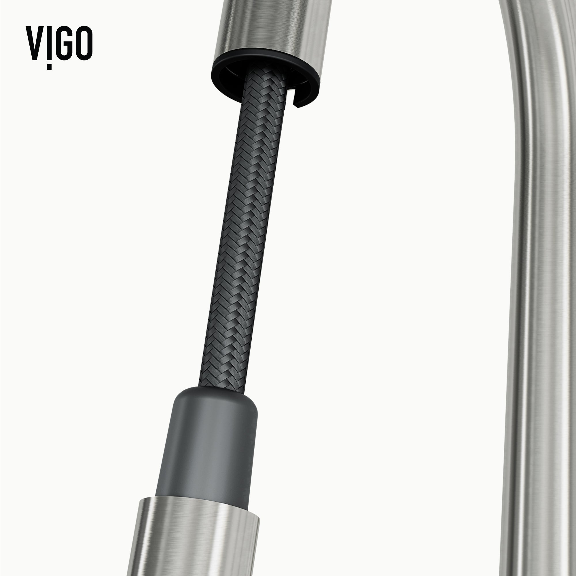 VIGO Greenwich 18" H Single Handle Pull-Down Sprayer Kitchen Faucet, Brushed Nickel, Touchless, Without Extras