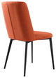 Arles Dining Chair, Matte Black Finish and Orange Fabric, Set of 2