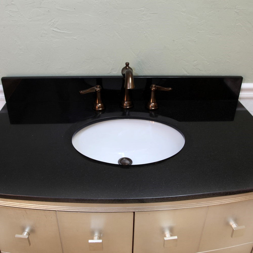 36" Single Sink Vanity-Wood-Bronze Silver