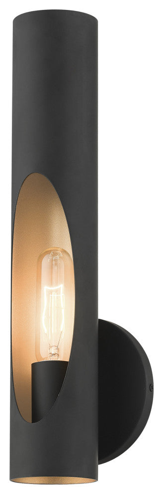 Black Contemporary, Minimal, Industrial, Urban, Sleek Single Sconce