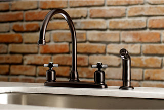 8" Centerset Kitchen Faucet, Sprayer, Oil Rubbed Bronze