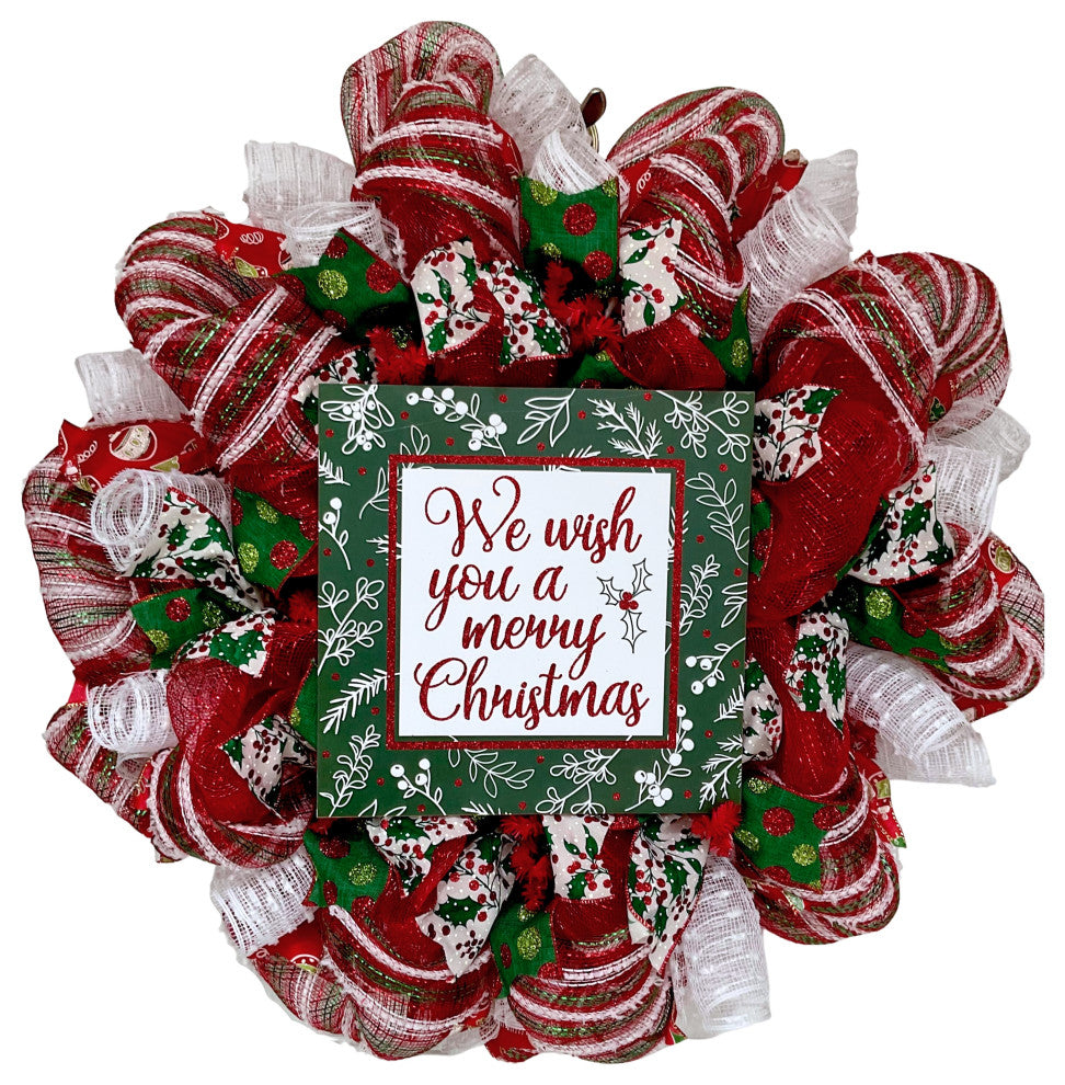 We Wish You A Merry Christmas Holly Wreath