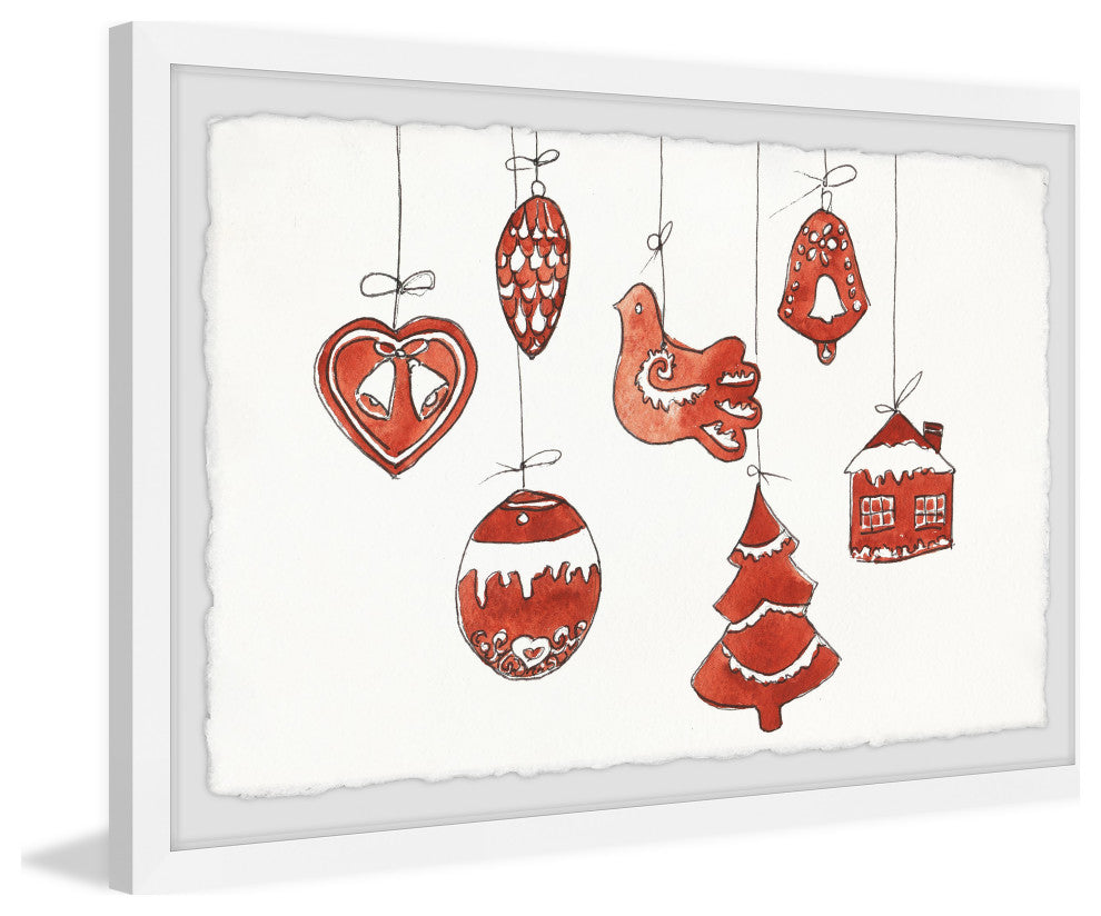 "Christmas Baubles II" Framed Painting Print, 45x30