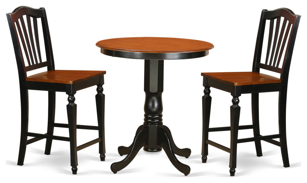 3 Pc Counter Height Dining Set -Pub Table And 2 Dining Chairs