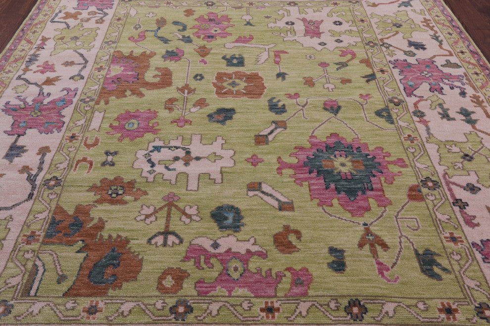 8' 2" X 10' 3" Handmade Turkish Oushak Wool Rug - Q15845