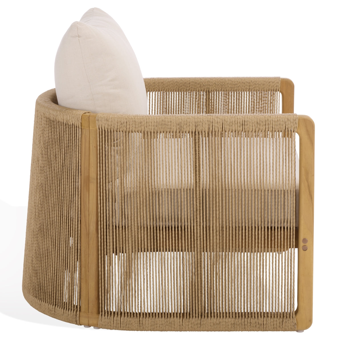 Safavieh Couture Gale Teak and Hyacinth Pat Chair, Natural/Beige