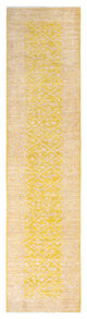 Eclectic, One-of-a-Kind Hand-Knotted Area Rug Yellow, 2'9"x11'8"