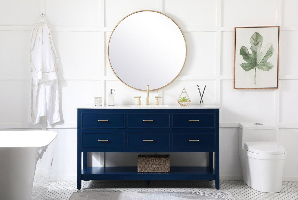 Home Living 60" Single Bathroom Vanity, Blue