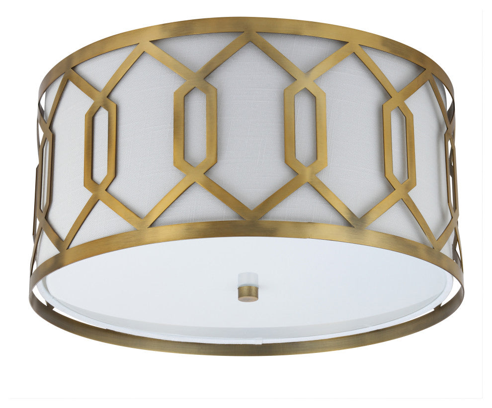 Hex 3-Light 16.25" Metal Flush Mount