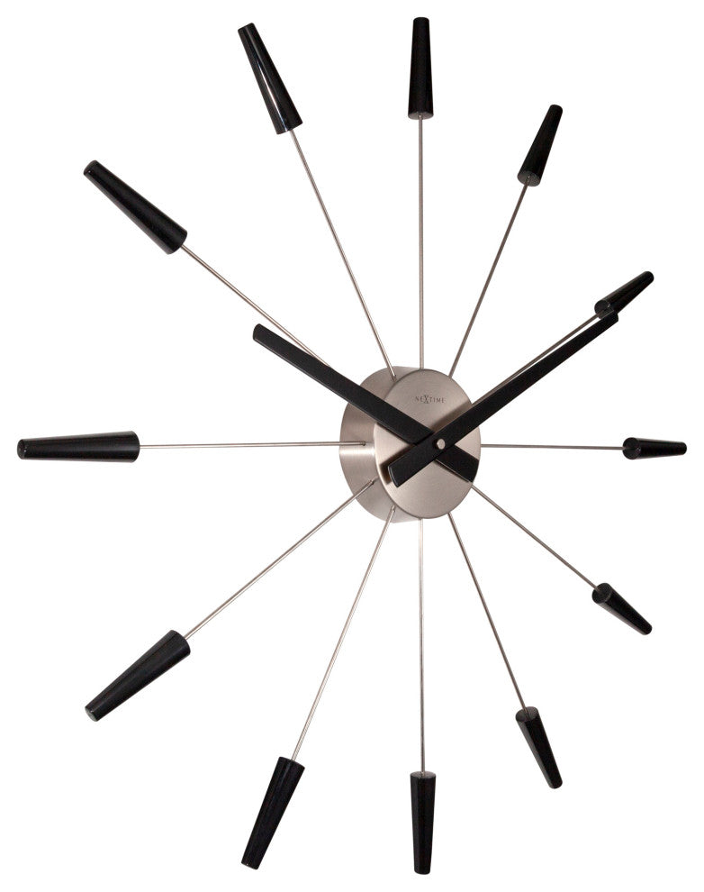 NeXtime Plug Inn Spoke Wall Clock, Black