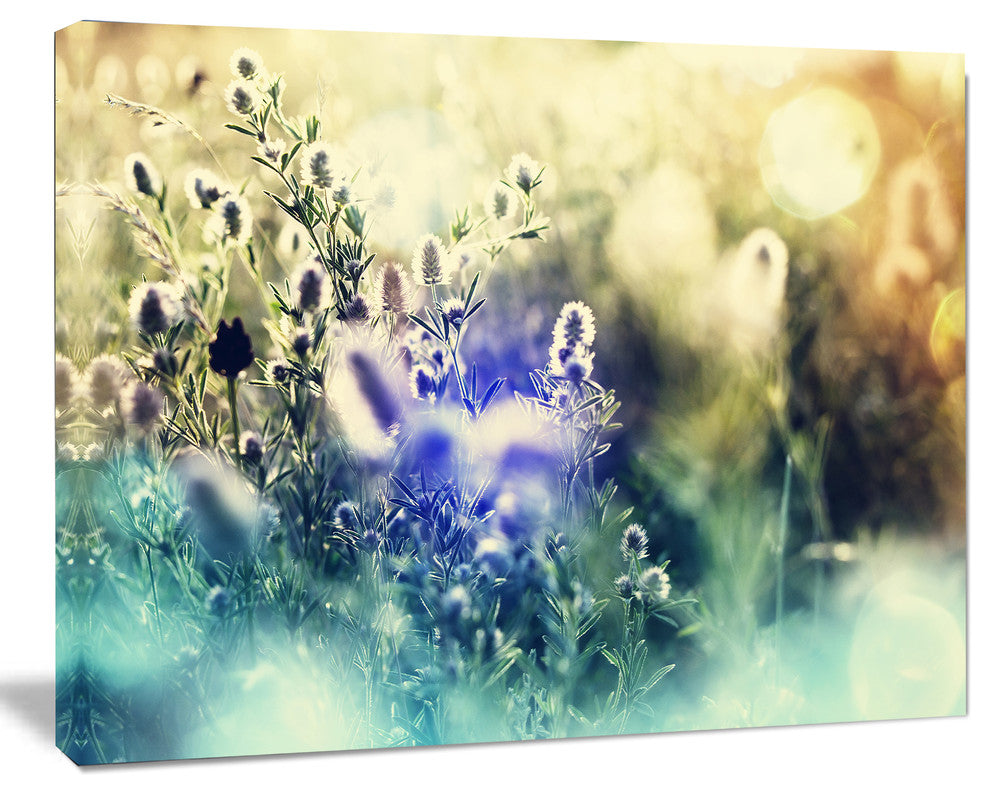 Blue Mountain Meadow Flowers, Floral Canvas Art Print, 20"x12"