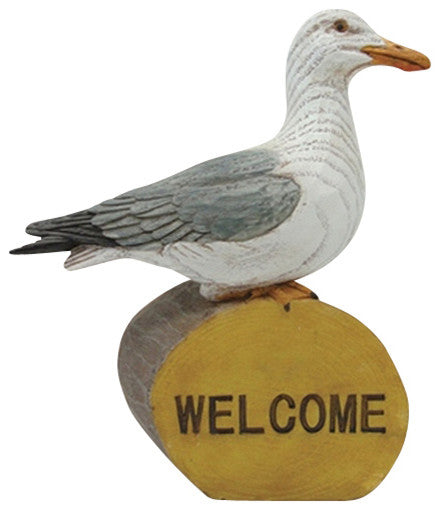Seagull on Welcome Log