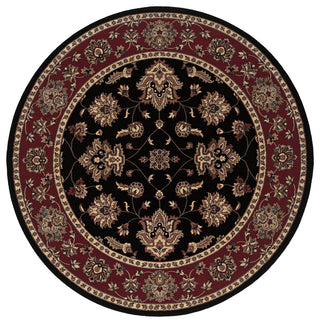 Oriental Weavers Ariana Collection Black/Red Floral Indoor Area Rug 8' RND
