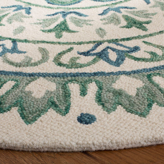 Safavieh Novelty Collection NOV607 Rug, Ivory/Teal, 6' Round