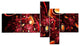 Red 3D Surreal Abstract Design, Abstract Canvas Art Print, 60"x32", 5 panels