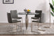 April Gray Faux Leather and Stainless Steel Dining Chairs Set of 2