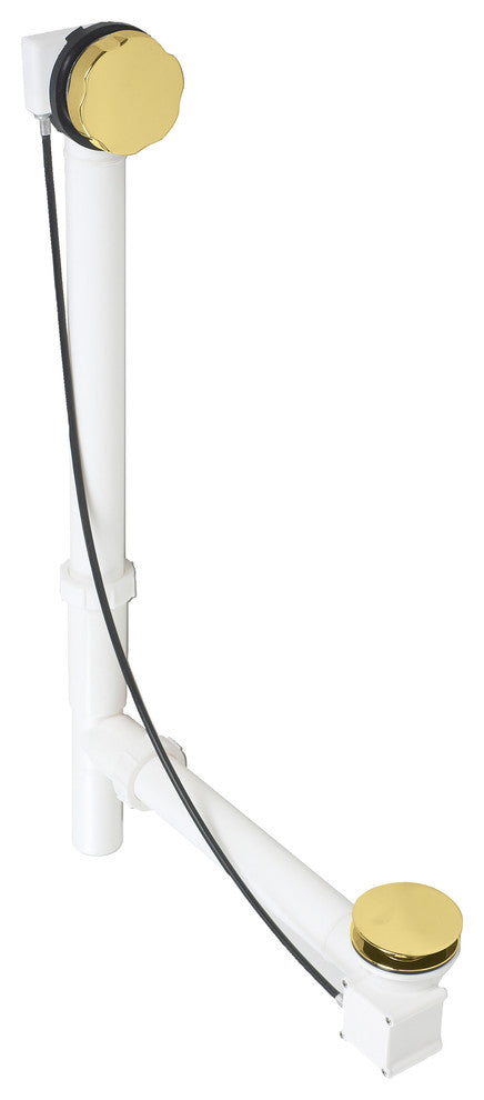 Tubular 27" Cable Drive Bath Waste In Polished Brass