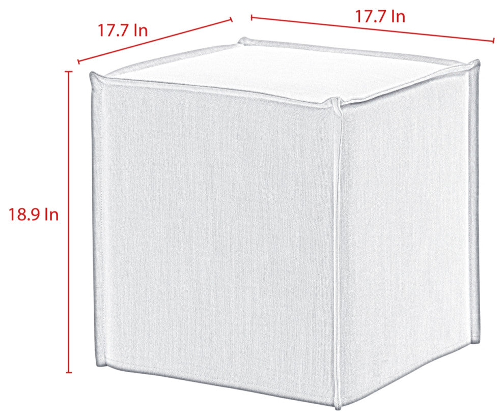 Rustic Manor Jazmyn Ottoman Upholstered, Linen, Cluster Red