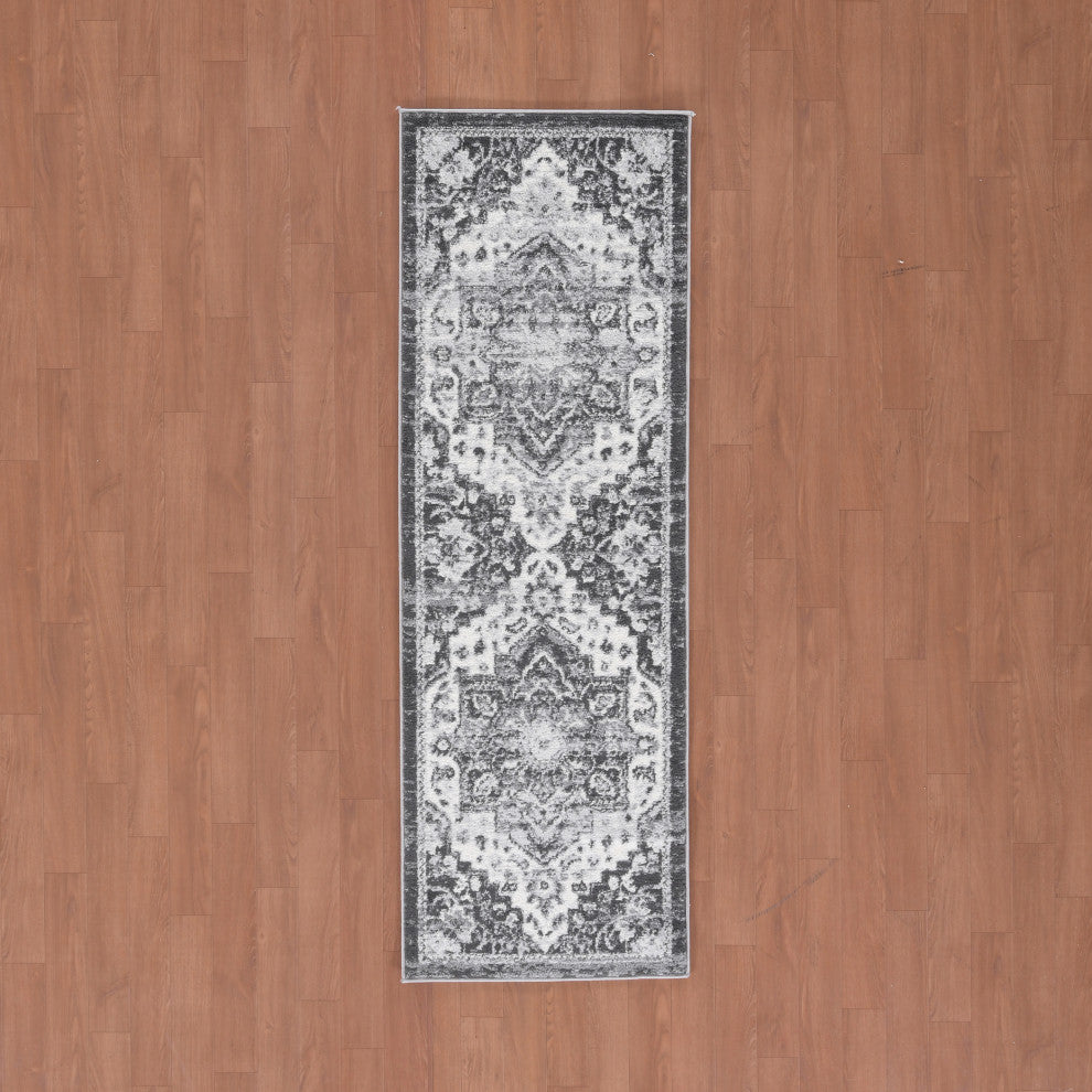 Alexandria Yana Power-Loomed Polypropylene Area Rug, Ivory, 2' X 6'
