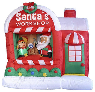 5' Inflatable Lighted Santa Claus Workshop Christmas Yard Art Decoration