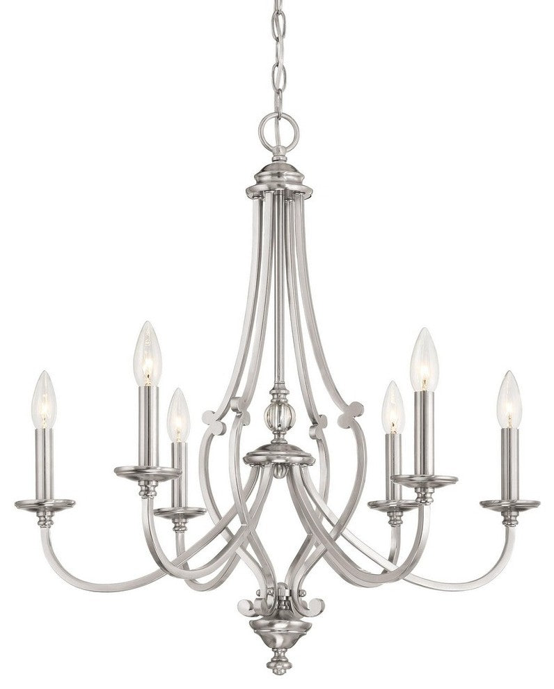 Minka Lavery Savannah Row 6 Light Chandelier, Brushed Nickel