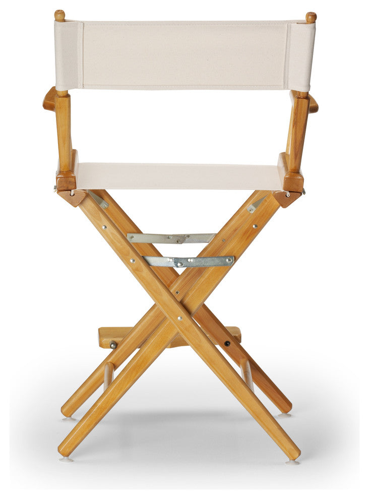 World Famous Balcony Height Director Chair, Walnut Stain Finish, Gray