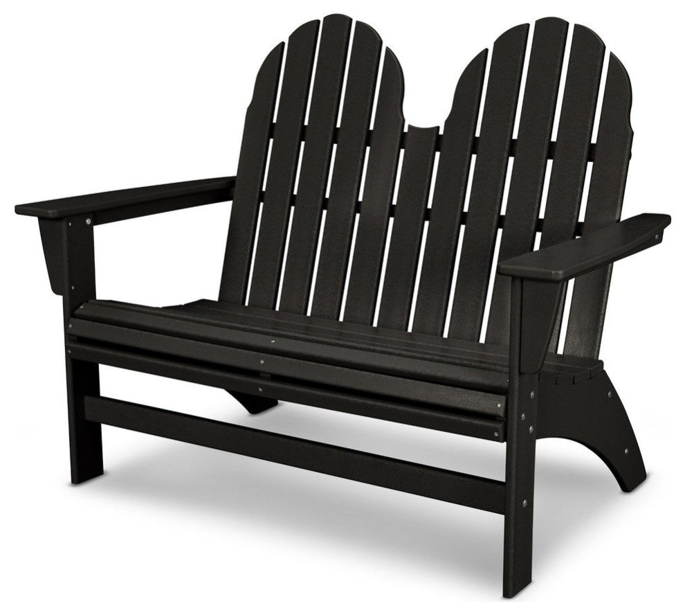 Vineyard Adirondack Bench, Black