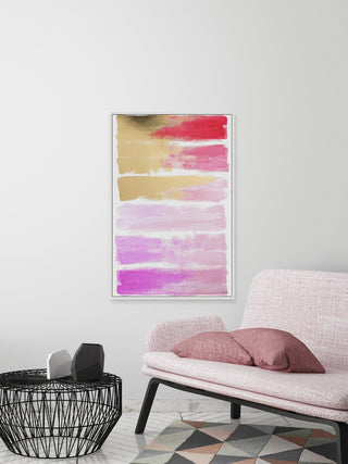 "Shades of Pink" Floater Framed Painting Print, Canvas, 24"x36"