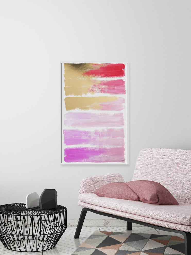 "Shades of Pink" Floater Framed Painting Print, Canvas, 24"x36"