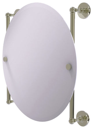 Prestige Skyline Round Frameless Rail Mounted Mirror, Polished Nickel