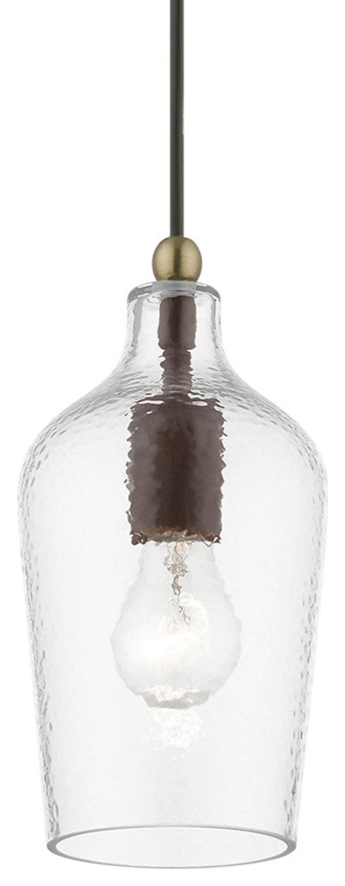 Avery 1 Light Bronze With Antique Brass Accent Mini Pendant