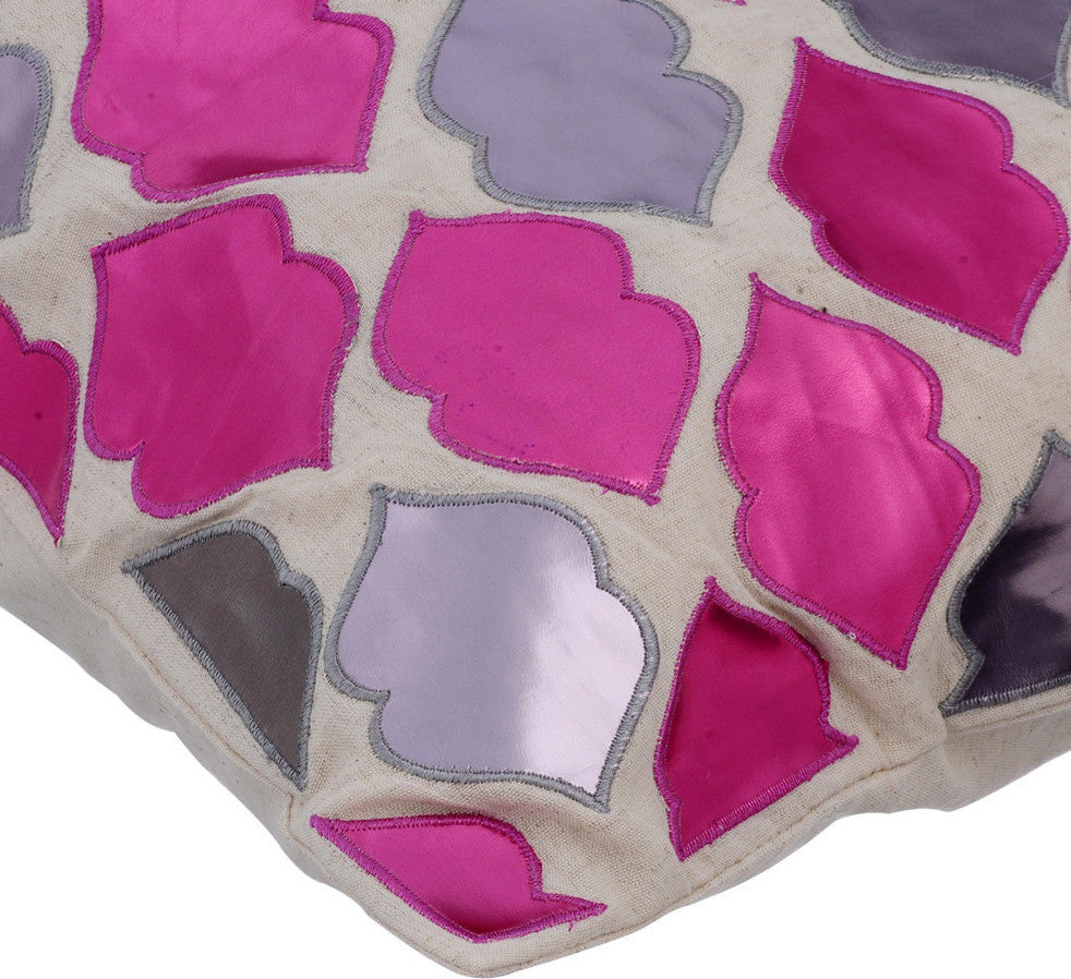 Pink Decorative Euro shams 26"x26" Faux Leather, Magic Potion