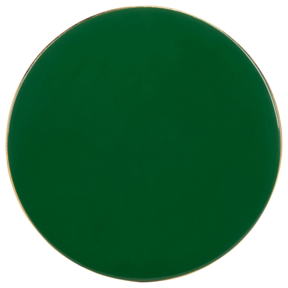 Safavieh Sionne Round C Table, Hunter Green/Gold