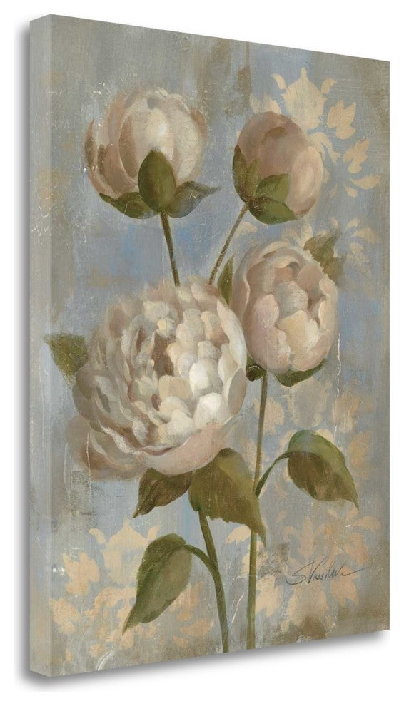 "Peony On Soft Blue - Original" By Silvia Vassileva, Gallery Wrap Canvas