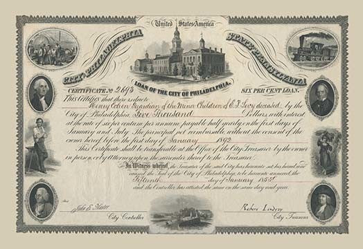 Loan of the City of Philadelphia- Framed Paper Poster 20" x 30"