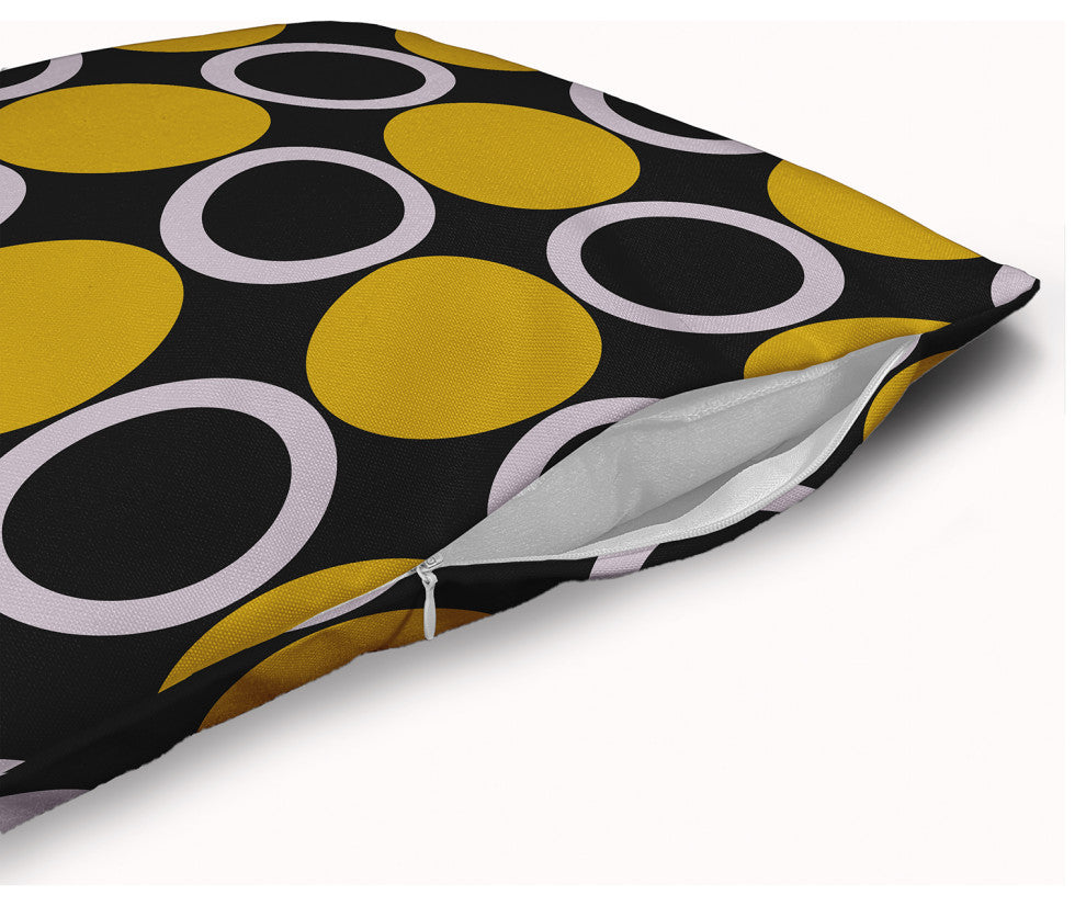 Mod Circles Accent Pillow With Removable Insert, Mustard, 26"x26"