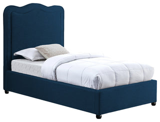 Felix Linen Upholstered Bed, Navy, Twin