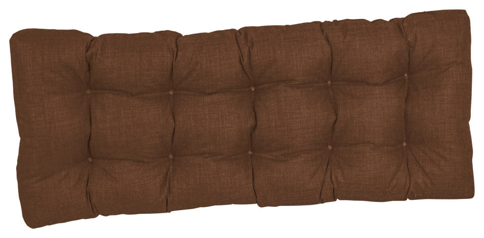 51"x19" Tufted Solid Outdoor Spun Polyester Loveseat Cushion Brown