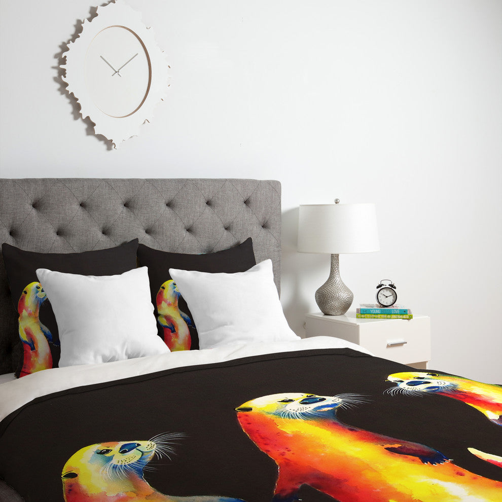 Deny Designs Clara Nilles Flaming Otters Duvet Cover - Lightweight