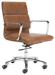 Vintage Look Brown Faux Leather Classic Rolling Office Chair