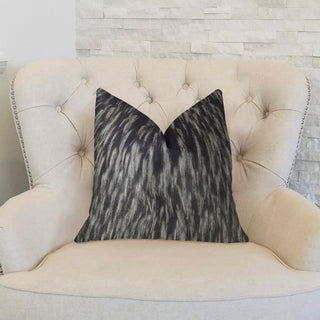 Plutus Wolf Fur Handmade Throw Pillow, (24" x 24")