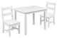 Kids Solid Hardwood Table and Chair Set - 3 Piece Set, White