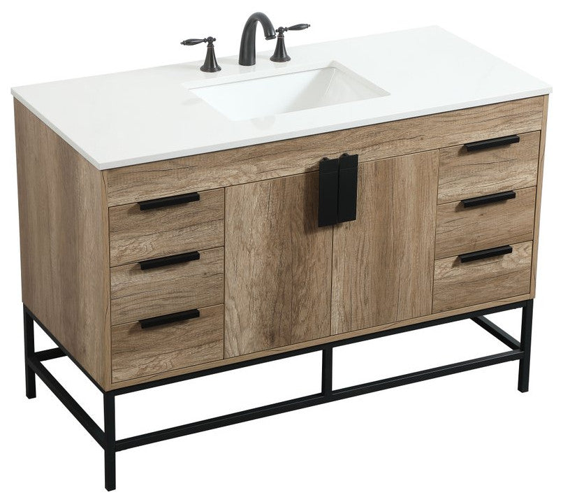 Home Living 22" Modern Natural Oak-Light Bathroom Vanity